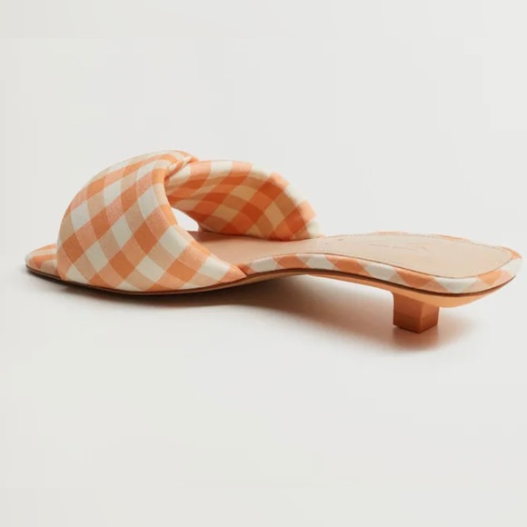 NWT Mango Heel gingham Vichy sandals - Picture 4 of 12